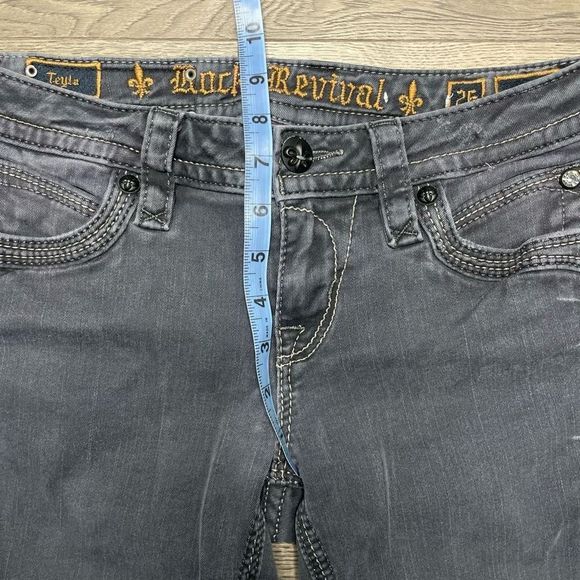 Rock Revival Jeans Womens Size 26 Teyla Skinny Low Rise Grey Denim - Picture 13 of 14